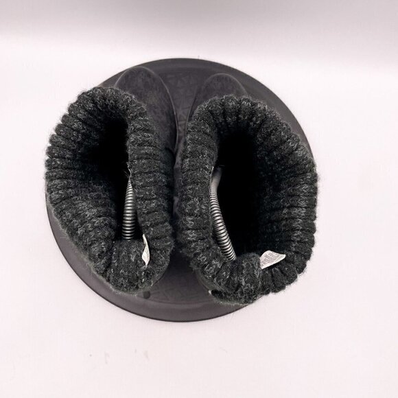 MUK LUKS WOMENS GEORGIA Knit Distressed Wedge BUCKLE STRAP ANKLE BOOTS Size 7 - Picture 10 of 11